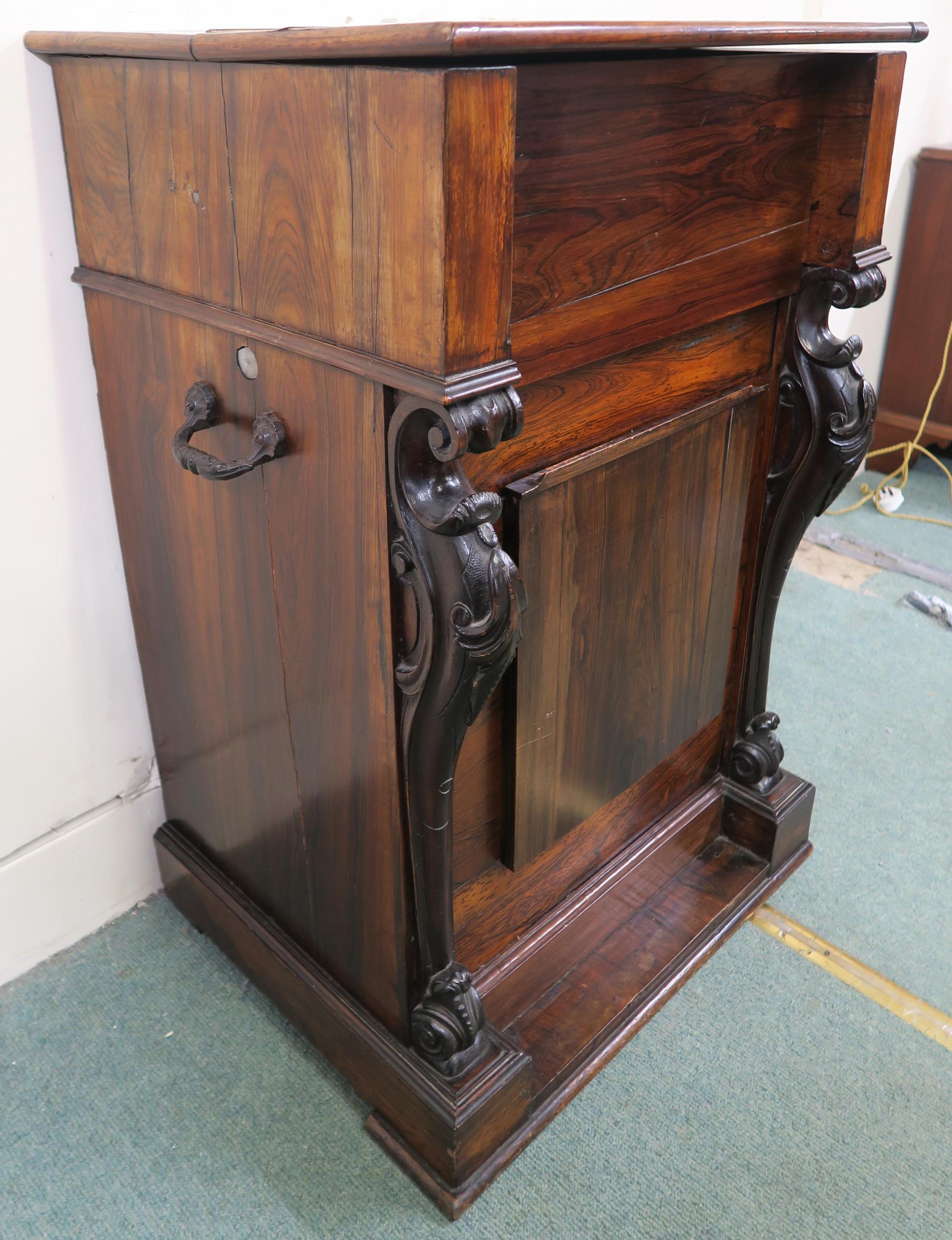 A Victorian rosewood side cabinet, 90cm high x 59cm wide x 48cm deep Condition Report:Available upon - Image 5 of 6