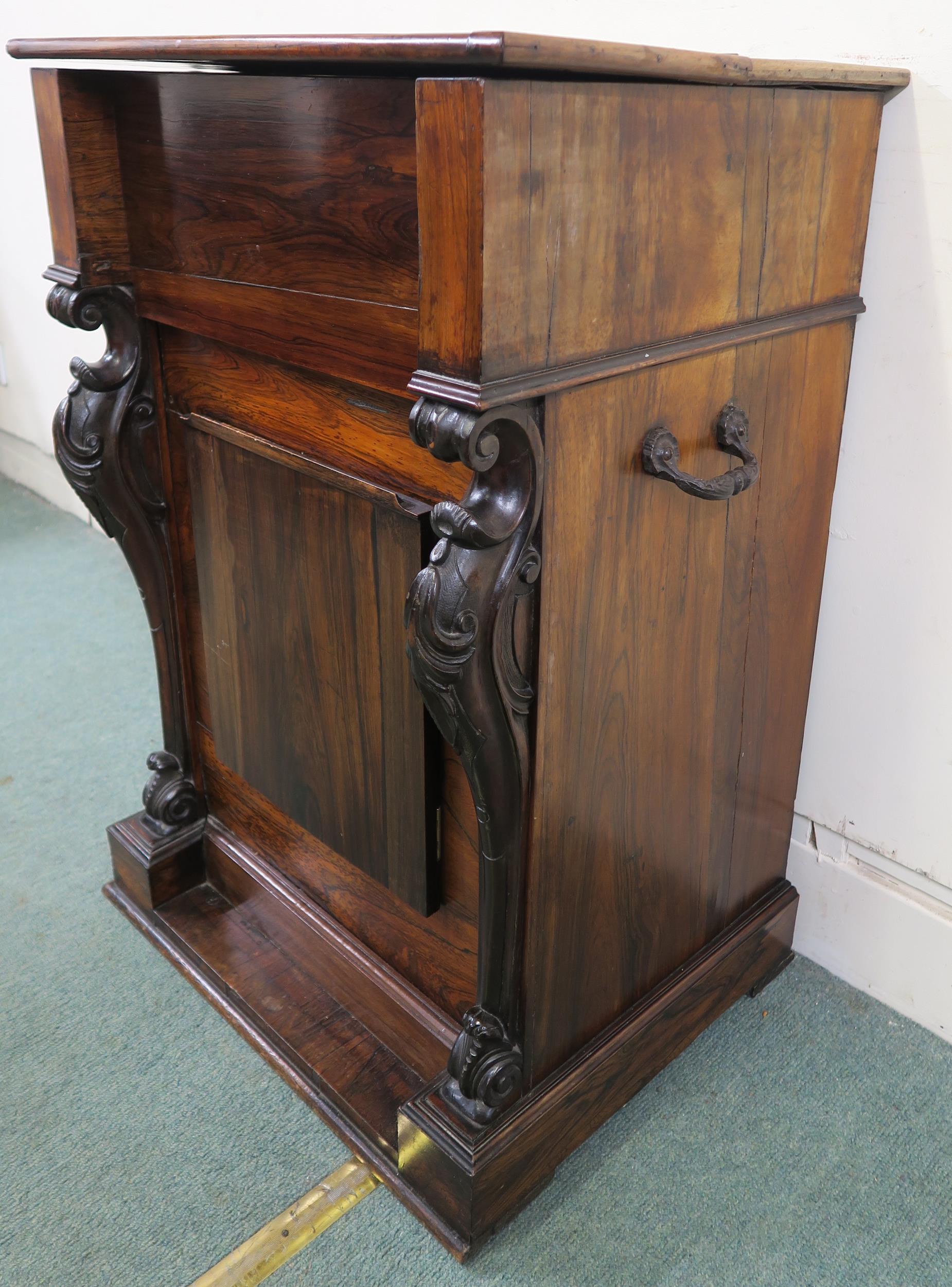 A Victorian rosewood side cabinet, 90cm high x 59cm wide x 48cm deep Condition Report:Available upon - Image 4 of 6