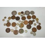 A small collection of GB pre-decimal copper and sixpence coins with two Victorian crowns Condition