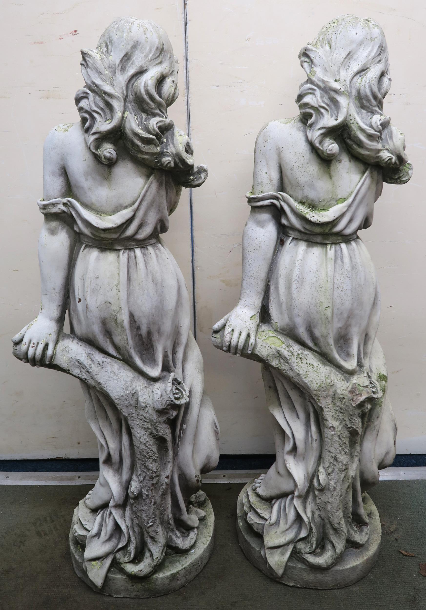 A pair of contemporary stoneware figural statues of ladies (2) Condition Report:Available upon - Image 2 of 2