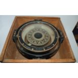 A Henry Hughes and Sons Ltd cased compass, No.12676, 30cm wide Condition Report:Condition report: