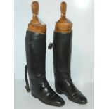 A pair of black leather riding boots, 26cm heel to toe Condition Report:Available upon request