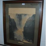 After Pedrottis, Below Chasm, Victoria Falls, Zambesi River, 1906, framed and glazed, 76 x 58cm
