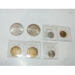 A lot comprising two Maria Theresa thalers and five reproduction antique coins Condition Report: