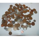 A collection of mainly GB pre-decimal coins, some Canadian coins and a Canadian one dollar note