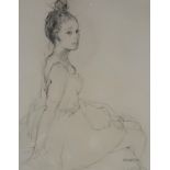 ANNE ANDERSON (SCOTTISH b.TRINIDAD)  YOUNG DANCER Graphite on paper, signed lower right, 51 x 41cm