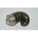 A silver and citrine mounted ram's horn snuff mull, 8cm long Condition Report:Available upon