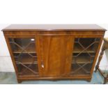 A 20th century mahogany astragal glazed display cabinet, 100cm high x 138cm wide x 32cm deep