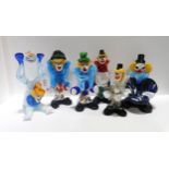 Six colourful Murano glass clowns Condition Report:Available upon request