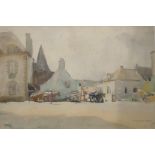 MURRAY URQUHART La Place, Rochefort, Brittany, signed, watercolour, dated,1930, 35 x 51cm