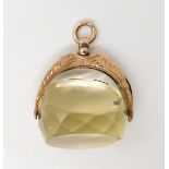 A yellow metal citrine fob seal, weight 11.7gms Condition Report:Available upon request