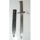 An all steel bayonet in scabbard 35 cm o/all length Condition Report:Available upon request