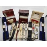 ladies and a gents gold plated Rotary watches, and a collection of fashion watches Condition
