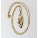 *Withdrawn*A 9ct gold Ola Gorie pendant and chain, length of chain 50cm, weight 6.1gms Condition