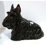 A large pottery figure of a Scottish Highland Terrier (Scottie) dog Condition Report:Available