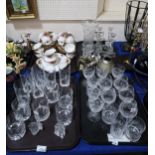 A selection of cut glass and crystal including whisky glasses, moulded & cut tumblers,