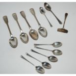 A miscellaneous lot of silver including teaspoons, sugar shifter etc, various marks and dates,