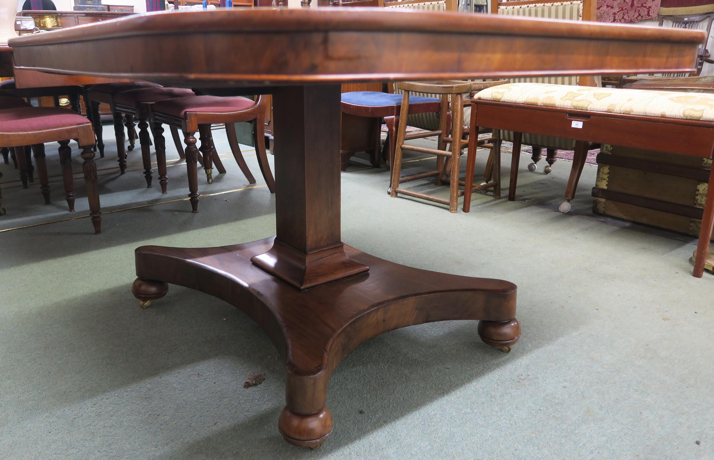 A Victorian mahogany tilt top breakfast table on quadrupedal base, 73cm high x 137cm wide x 106cm - Image 3 of 4