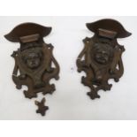 A pair of Victorian carved oak wall plinths (2) Condition Report:Available upon request