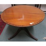 A 20th century reproduction circular tilt top table, 76cm high x 106cm diameter Condition Report: