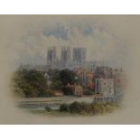 GEORGE FALL York Minster and city of York, signed, watercolour, 19 x 24cm Condition Report:Available