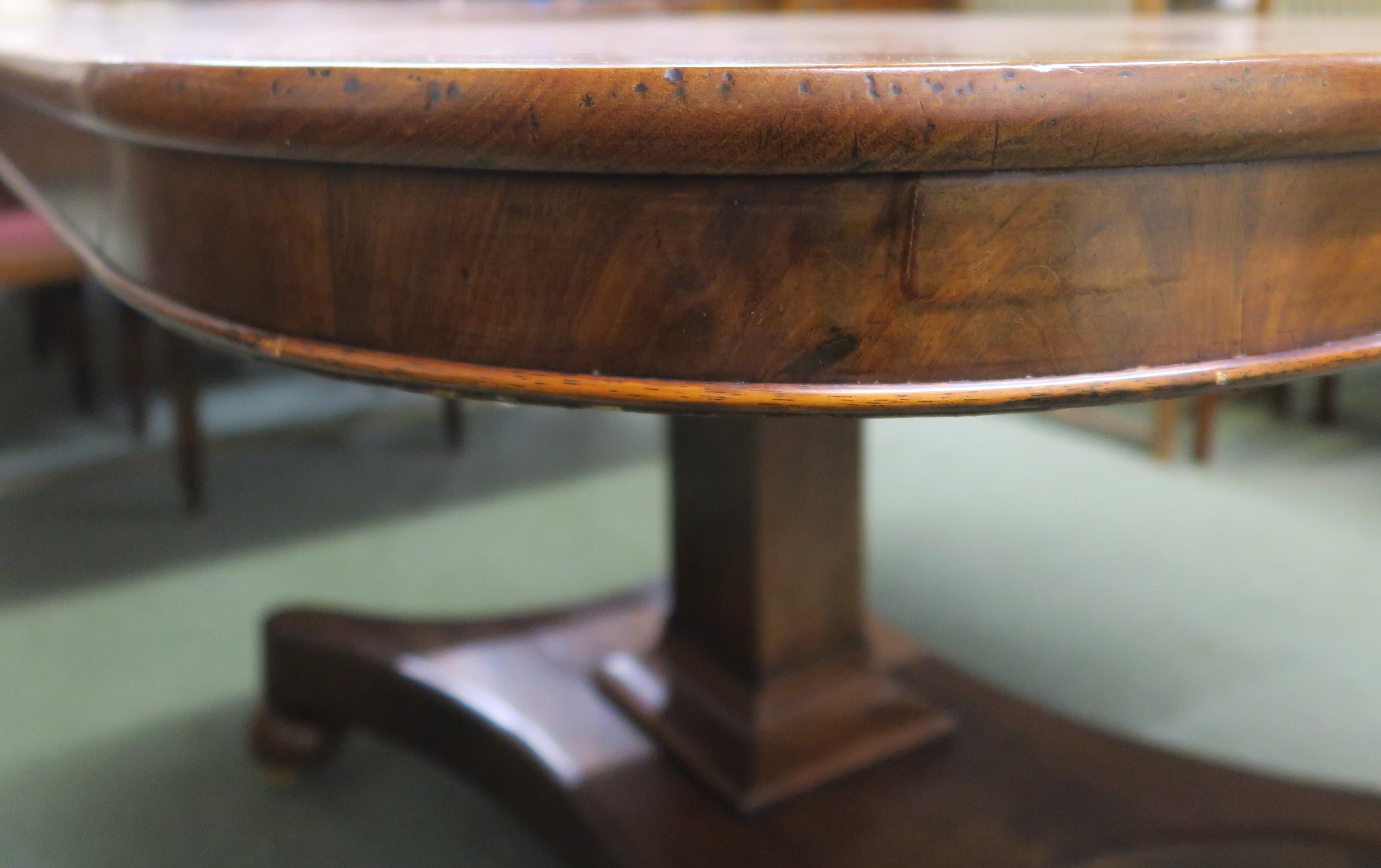 A Victorian mahogany tilt top breakfast table on quadrupedal base, 73cm high x 137cm wide x 106cm - Image 4 of 4