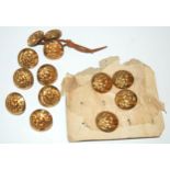 A collection of brass buttons decorated with thistles Condition Report:Available upon request