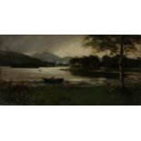 FRED HOWSON Loch scene, signed, oil on board, 23 x 46cm Condition Report:Available upon request