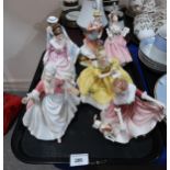 Royal Doulton figures My Best Friend, Diana, The Last Waltz, Good Companion, Ballad Seller,