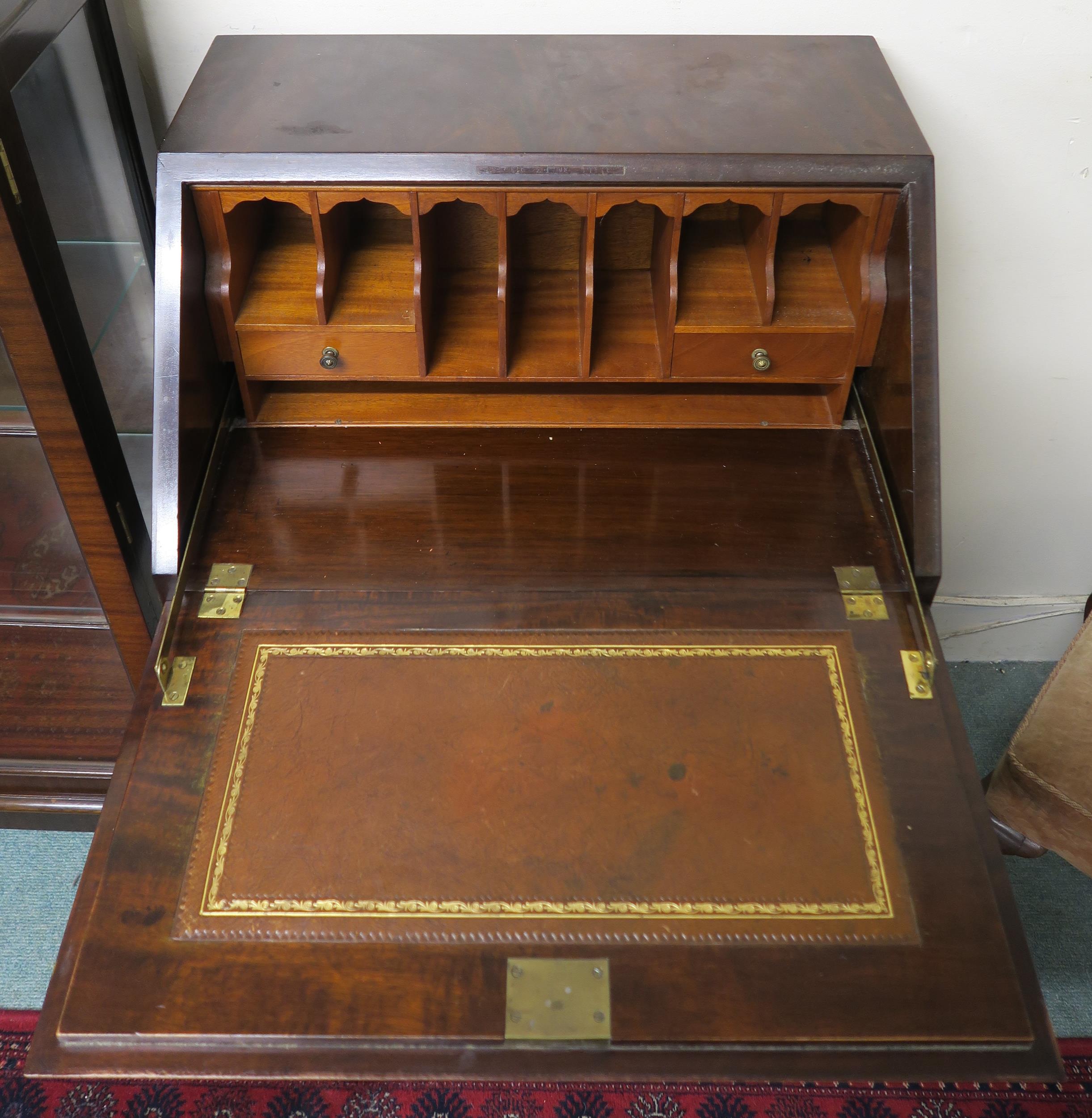 A 20th century mahogany single drawer writing bureau, 100cm high x 68cm wide x 50cm deep Condition - Image 2 of 2