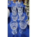 Six Waterford Colleen pattern white wine glasses and four red wine glasses Condition Report: