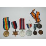 A group of World War I and II medals, World War I medals inscribed to RK Bryden TR MFA, King