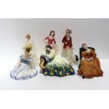 Royal Doulton figures Romance, Marjorie, Solitude, Sarah & Susan, Royal Worcester figure First Dance