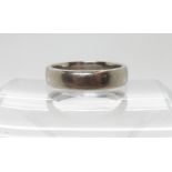 A platinum wedding ring, size R1/2, weight 10.2gms Condition Report:Available upon request
