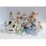 A collection of Royal Doulton figures including Daddy's Joy, Morning Walk, Bunnys Bedtime,