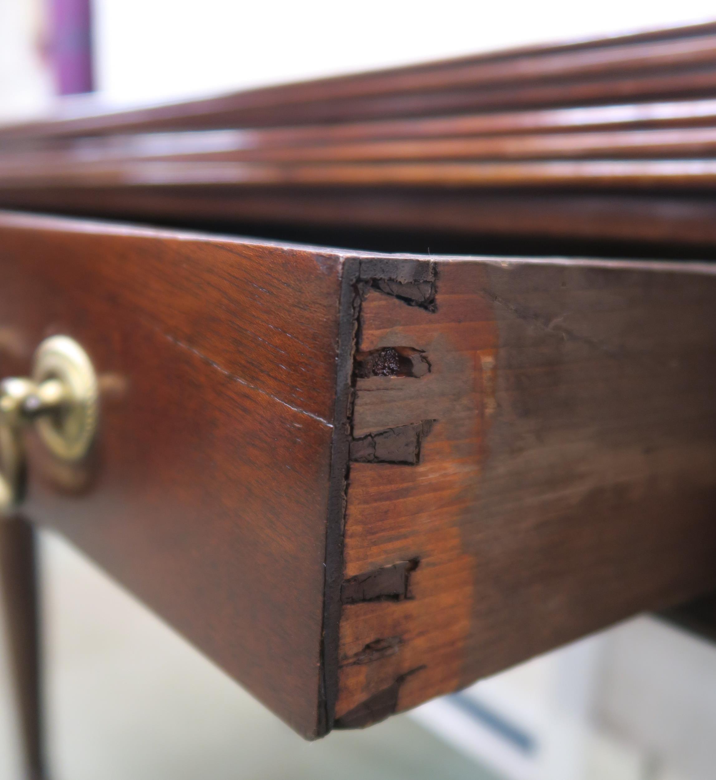 A Victorian mahogany single drawer foldover tea table, 73cm high x 102cm wide x 51cm deep - Image 3 of 5