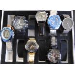 Seven gents fashion watches to include Seiko, Skmei Solar etc Condition Report:The Tudor is a