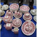 A Mason's dinner service in Vista England pattern comprising plates, bowls, teapot, milk jug,