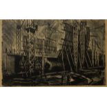 JOHN FERGUSON ROSS Shipyard, signed, lithograph, 2 of 12, signed and dated, 1935, 40 x 61cm