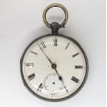 A silver open face pocket watch hallmarked 1868  Condition Report:Seconds hand missing,