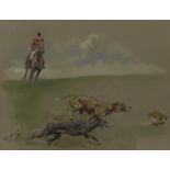 MICHAEL LYNE Huntsman coursing, signed, gouache, 25 x 32cm Condition Report:Available upon request