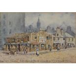 DAVID SMALL Mumfords Theatre, Saltmarket, signed, watercolour, dated, 1875, 16 x 23.5cm Condition