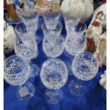 Six Waterford hock glasses and six matching large red wine glasses Condition Report:Available upon