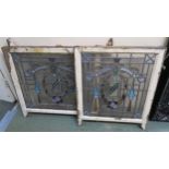 A lot of three leaded stained glass windows (3) Condition Report:Available upon request