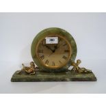 An onyx and gilt mantle clock Condition Report:Available upon request