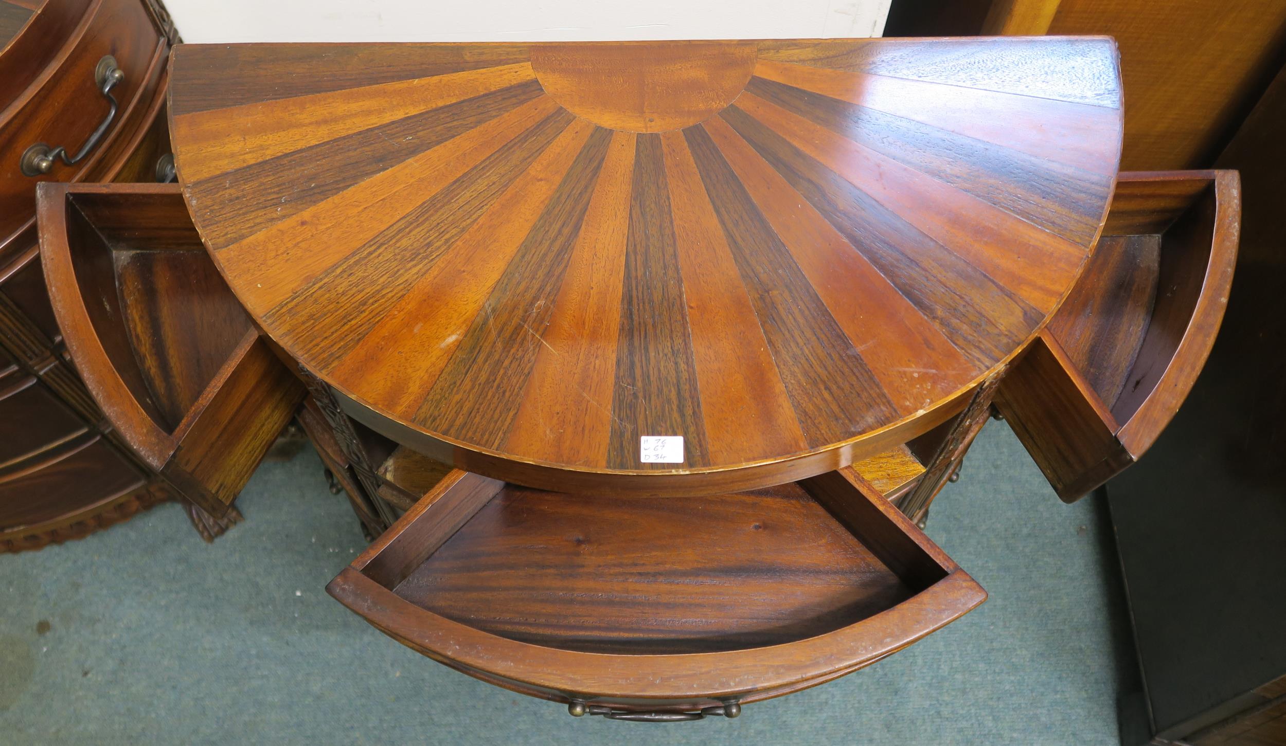 A pair of 20th century mahogany dome front twelve drawer chests (2) Condition Report:Available - Image 4 of 4