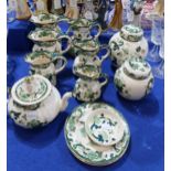 A collection of Mason's Chartreuse pattern wares including graduated jugs, ginger jars, a teapot etc