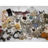 An EPNS nurses belt, and a collection of vintage costume jewellery Condition Report:Condition