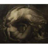 GEORGE FREDERICK WATTS R.A engraved by FRANK SHORT Diana and Endymion, signed, 49 x 59cm Condition