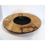 Angus Clyne turned and burnt Spalted Beris bowl, signed and dated 2017, 44.5cm diameter Condition